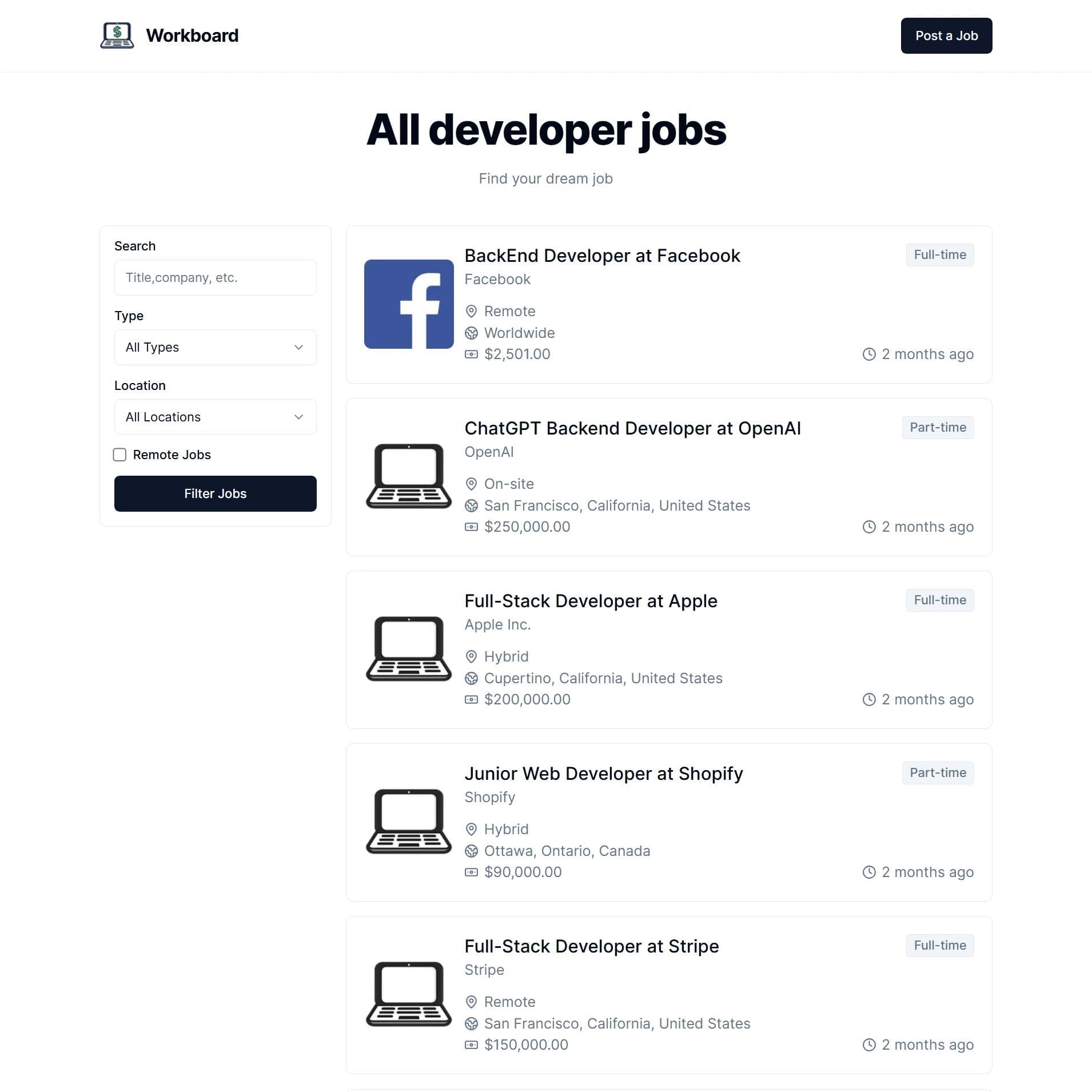 Work Board — Job Finder